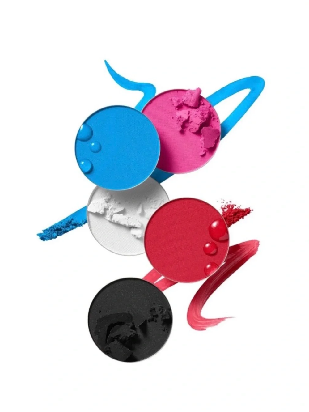 Morphe x Abby Roberts Eyeliner Cake Palette – Black, Pink, Blue, Red.